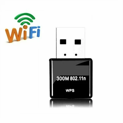 Adaptador de tarjeta receptora de red LAN WiFi inalámbrico mini nano USB de 300 Mbps para PC - Imagen 1 de 2