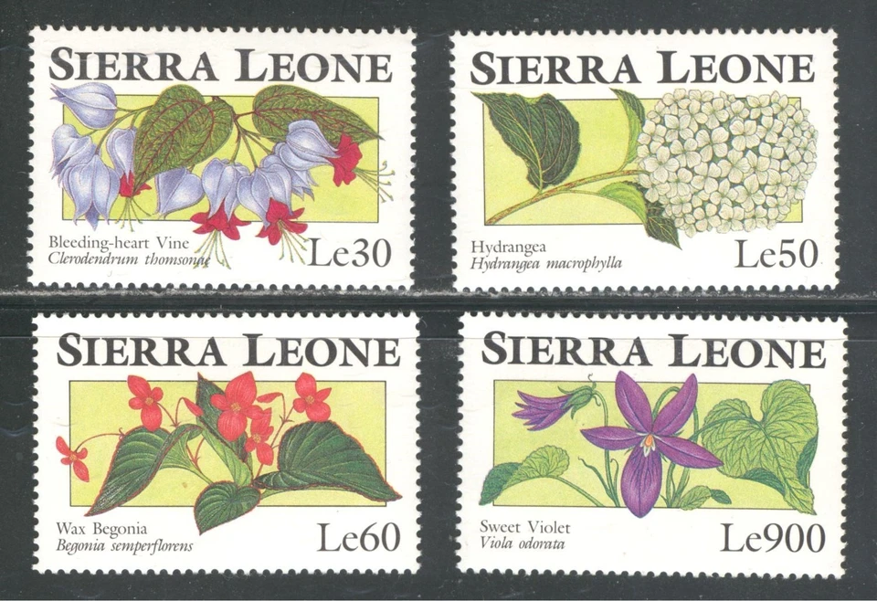 SIERRA LEONE 1993, FLOWERS, Scott 1657,1659-1660,1668, MNH - Image 1 of 1