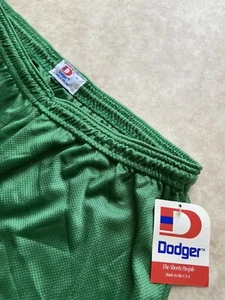 Vintage 80s Dodger Shorts Elastic Waist Green Men’s Size XL Wide Leg - Picture 1 of 6