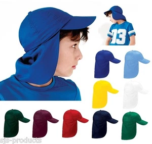 Kids Boys Girls Sun Safe LEGIONNAIRE HAT UV Protective Summer Cap with Neck Flap - Picture 1 of 9