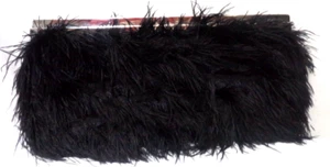 Carolina Herrera Ostrich Feather Satin black clutch bag purse Framed dust cover - Picture 1 of 14