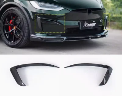 Cubierta de luz antiniebla delantera de fibra de carbono seca para Tesla Modelo X 2021-2023 Foto 1 de 4