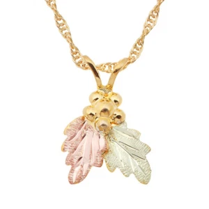 Landstrom’s Black Hills Gold Pendant with Leaves and Grape Clusters - Picture 1 of 1