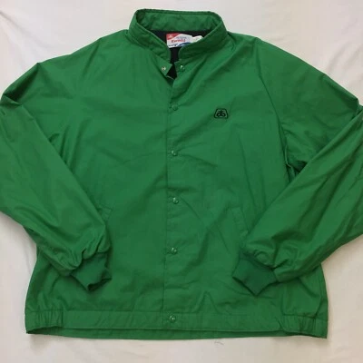 Chaqueta cortavientos vintage SWINGSTER Farmer para hombre 2XLT grande alta verde esmeralda EE. UU. Foto 1 de 4
