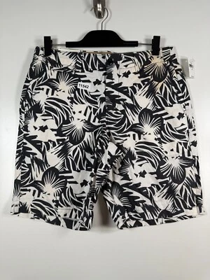 Nuevo con etiquetas Pantalones Cortos Gap Para Hombres The Lived In Sarga Chino Hawaiano Preppy Negro Blanco Talla 32 Foto 1 de 4