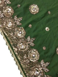 Georgette Dupatta Scarf Vintage Indian Embroidered Long Stole For Woman LD7160 - Bild 1 von 7
