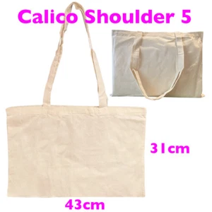 A3 Library Calico Bag Bulk Tote Calico Bags S5, 145gsm, H31cm*W43cm Pkts:1-200 - Picture 1 of 7