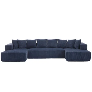 U-Shaped Sectional Sofa Upholstered Sofa Couch Lounge - No Assembly Required - Picture 1 of 20