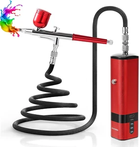 Airbrush Kit with Compressor, 32PSI Handheld Mini Air Brush Gun Set, Portable Hi - Picture 1 of 12
