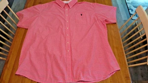 Camisa informal abotonada a rayas rojas/blancas 4XL alta para hombre - marca Polo Assn de Estados Unidos - Imagen 1 de 7