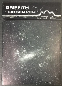 Griffith Observer, Griffith Observatory, September 1974, Vol 38 No 9 - Picture 1 of 4