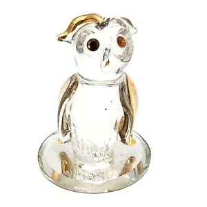 Vintage Swarovski Kristall Schleiereule Miniatur mit vergoldeten Akzenten Spiegel - Bild 1 von 6