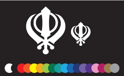 Símbolo Sikh Khanda Vinilo Calcomanía Ventana Adhesivo Orgullo Religioso Fe Sijismo Foto 1 de 3