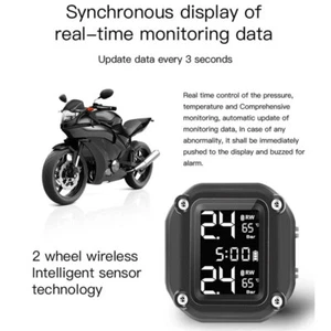 M5 Motorcycle TPMS Wireless Motorbike Tire Tyre Pressure Monitoring Alarm Sy _yi - Picture 1 of 12