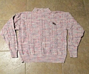 Vtg Women's GIVENCHY SPORT 100% Cotton Sz SMALL Cable Knit Sweater Multicolor  - Picture 1 of 4