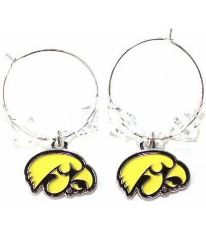 Aminco NCAA Iowa Hawkeyes Hoop Beaded Earrings Cover