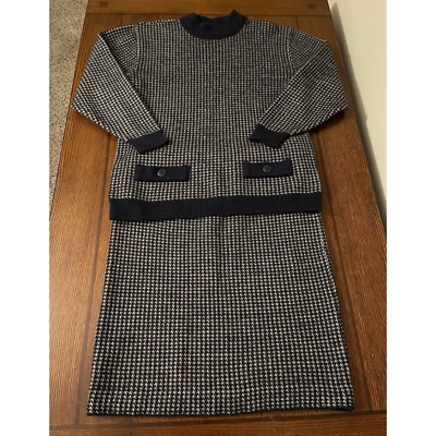 Miss Pendleton Small Skirt Medium Pullover Sweater Jacket Wool Navy Blue Vintage - Image 1 of 4