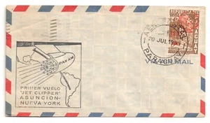 GoodChoice: 1959 FF Cover • PAN AM JET CLIPPER • ASUNCION PARAGUAY to NEW YORK - Picture 1 of 1