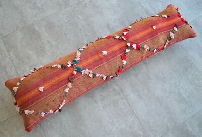 Wedding Pillow Decorative Cushion Kilim Rug wool Lumbar Pillow Cover 12" x 46" - Image 1 of 4
