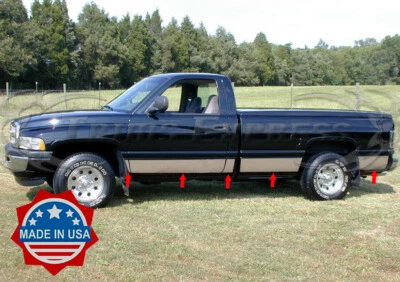 Ajuste: Dodge Ram 1998-2001 cabina regular platón largo panel basculante cubierta de moldura 8,5" 10 piezas Foto 1 de 4