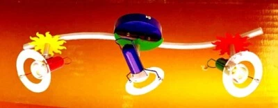 Kit de pista de 3 luces estrellas lunares 24" LED níquel cepillado rojo verde azul sala de manualidades para niños Foto 1 de 4