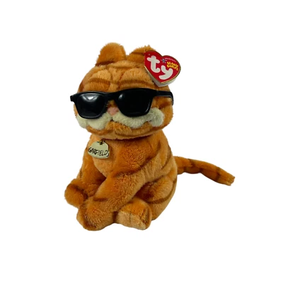 A12 Ty Beanie Babies Garfield Cool Cat Plush 7" Stuffed Toy Lovey - Image 1 of 4