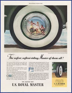 Anuncio impreso vintage 1948 U.S. ROYAL Master blancos de pared caucho años 40 - Imagen 1 de 1