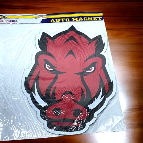 NCAA University of Arkansas Razorbacks 7" x 11" Die Cut Logo Magnet Cover