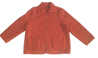 DE COLECCIÓN GIESSWEIN MEZCLA DE LANA Austria Mujeres Naranja Cárdigan Caminar Chaqueta Suéter 44/XL Foto 1 de 4