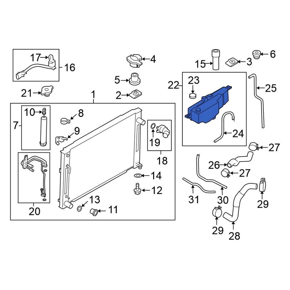 For Nissan 370Z 2009-2012 Nissan 21710JK000 Engine Coolant Reservoir Foto 1 de 1