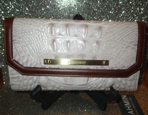 BRAHMIN Angora Vermeer LEATHER SOFT CHECKBOOK WALLET NWT - Picture 1 of 5