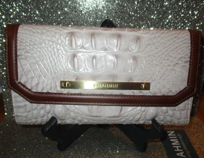 CARTERA BRAHMIN Angora Vermeer CUERO SUAVE CHEQUERA NUEVA CON ETIQUETAS Foto 1 de 4