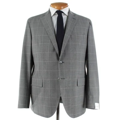 Luigi Bianchi Sartoria NWD Wool Two Piece Suit Size 54R (44R US) In Gray Plaid - Image 1 of 4
