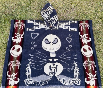 The Night Mare Before Christmas Alpaca Wool Blend Poncho. Unisex Made In Ecuador - Image 1 of 4