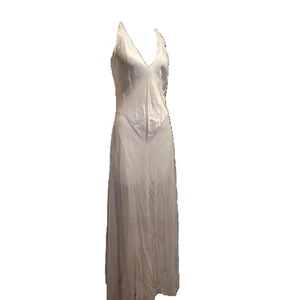 Victoria's Secret Silk Satin Long Nightgown Slip Small Ivory White Dress - Picture 1 of 4