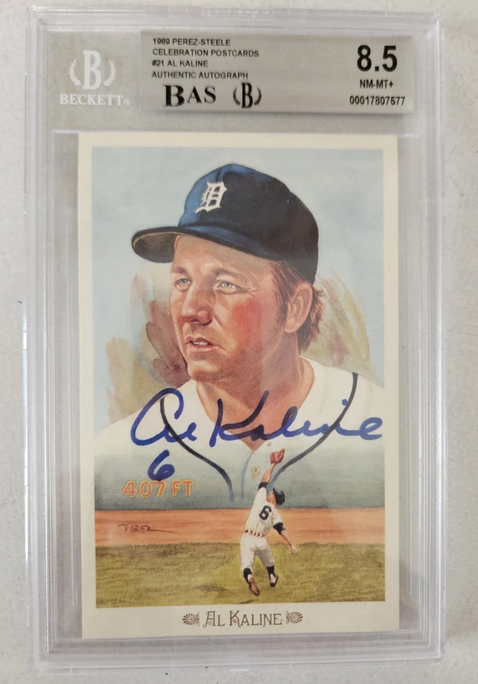 Открытка 1989 Perez Steele Celebration Al Kaline подпись Perez Steele Galleries  - Изображение 1 из 2