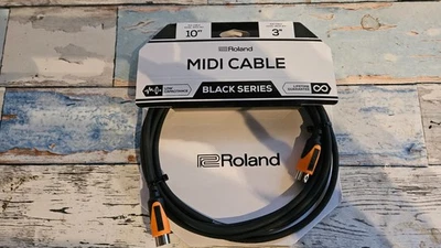 Cable MIDI Roland 10 pies - Serie negra, conectores DIN, 10 pies (RMIDI-B10) - Imagen 1 de 2