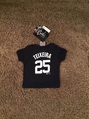 Camisa Jersey Azul New York Yankees Mark Teixeira #25 Bebé Niño Pequeño Talla 6-9 Meses Foto 1 de 2