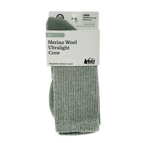 Calze REI Co-Op Unisex Lana Merino Ultraleggere Escursionismo Crew Verde Sedano Grandi Nuove con etichette - Foto 1 di 5