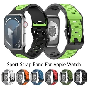 Sport Strap Band for Apple Watch Series 10-1 Ultra 2 44/45/46/49mm Black - Zdjęcie 1 z 32