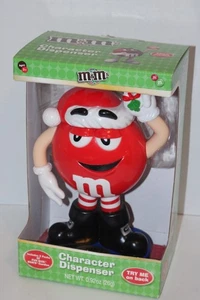 Red M&m Character Dispenser With Santa Hat Very Collectible - Picture 1 of 7