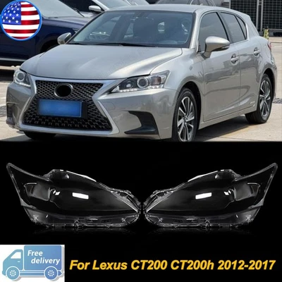Pair For Lexus CT200 CT200h 2012-2017 Front Clear Headlight Headlamp Lens Covers Foto 1 de 4