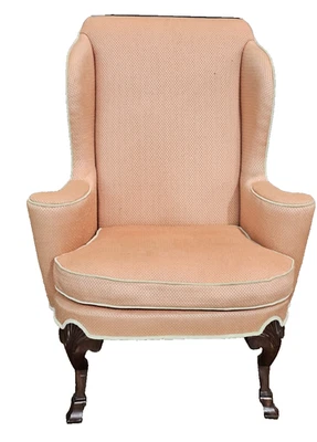 Baker Historic Charleston Mahogany  Queen Anne Style Wing Chair Rare - Image 1 of 4