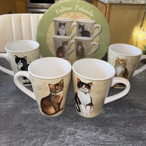 Oneida/David Carter braun Feline Friends 4-teiliges Becher-Set brandneu LOC T - Bild 1 von 8