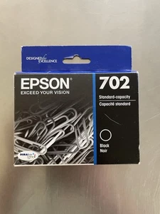 NEU Epson 702 schwarze Tintenpatrone (T702120) OEM Original EXP 04/25 - Bild 1 von 3