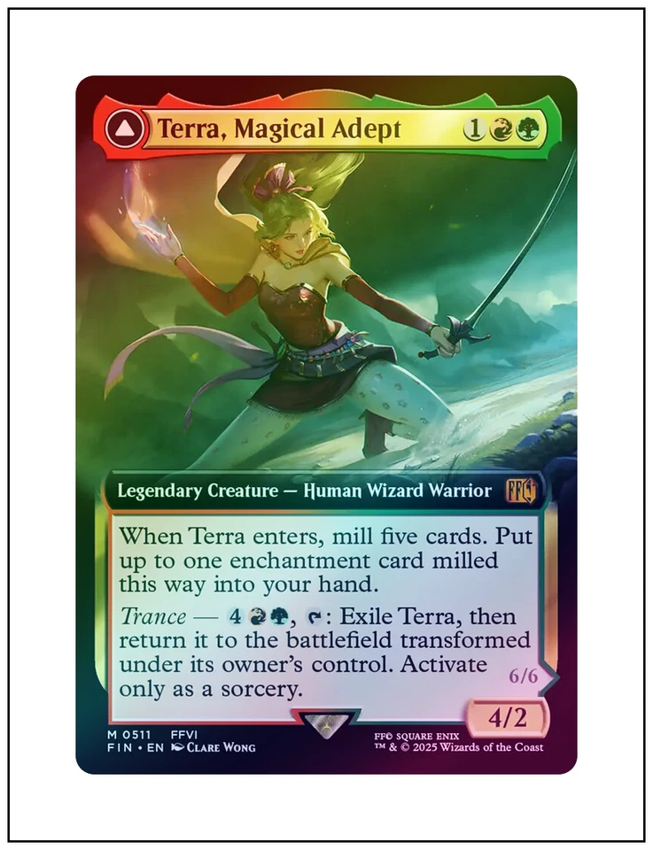 1x Terra, Magical Adept, Extended Art Foil 0511, Final Fantasy, Magic MTG NM - Image 1 of 1