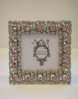 Olivia Riegel Crystal "Rose Genevieve" 4x4 Photo Frame New in Box - Image 1 of 4