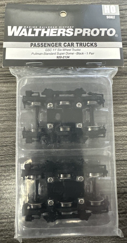 Walthers Proto HO #920-2134 GSC 11' Six Wheel Passenger Trucks - PS Super Dome - Image 1 of 4
