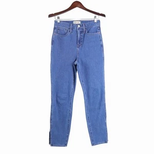 Jeans super morbidi Madewell taglia 26 11" vita alta Roadtripper orlo a spacco blu - Foto 1 di 10