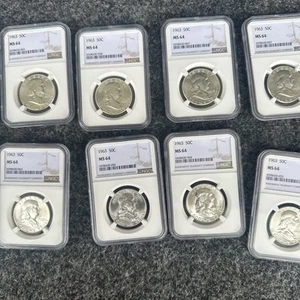 1963 Franklin mezzo dollaro 50c - Classificato NGC MS64 - Foto 1 di 6